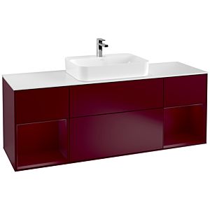 Villeroy et Boch Finion Villeroy et Boch G451HBHB 160cm, plaque de finition blanc mat, Emotion, étagères Peony laqué mat, Peony Matt