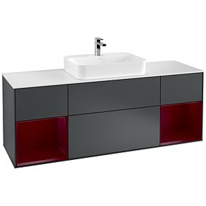 Villeroy und Boch Finion Waschtischunterschrank G451HBHG 160cm, Abdeckplatte white matt, Emotion, Regale Peony matt lacquer, Midnight Blue Matt Lacquer