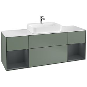 Villeroy and Boch Finion Villeroy and Boch Finion G451HGGM 160cm, cover plate white matt, Emotion, shelves Midnight matt lacquer, Olive Matt Lacquer
