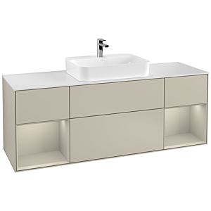 Villeroy and Boch Finion Villeroy and Boch Finion G451HHHH 160cm, cover plate white matt, Emotion, shelves sand matt lacquer, Sand Matt Lacquer