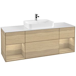 Villeroy et Boch Finion Villeroy et Boch G451PCPC 160cm, plaque de finition blanc mat, émotion, étagères Oak Veneer , Oak Veneer