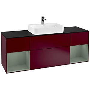 Villeroy and Boch Finion Villeroy and Boch Finion G452GMHB 160cm, cover plate black matt, Emotion, shelves olive matt lacquer, Peony Matt