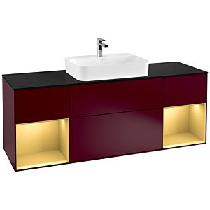 Villeroy and Boch Finion Villeroy and Boch Finion G452HFHB 160cm, cover plate black matt, Emotion, shelves gold matt lacquer, Peony Matt