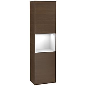 Villeroy and Boch Finion cabinet G460GFGN 41.8x151.6cm, left, Emotion, shelf Glossy white lacquer, Walnut veneer