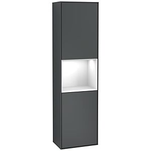 Villeroy and Boch Finion cabinet G460GFHG 41.8x151.6cm, left, emotion, shelf Glossy White Lacquer , midnight Blue Matt Lacquer