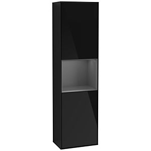 Villeroy und Boch Finion Hochschrank G460GKPH 41,8x151,6cm, links, Emotion, Regal Anthracite Matt Lacquer, Glossy Black Lacquer