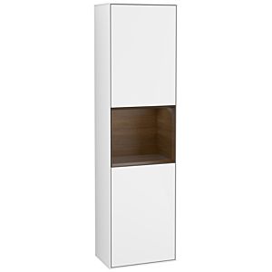Villeroy und Boch Finion Hochschrank G460GNGF 41,8x151,6cm, links, Emotion, Regal Walnut veneer, Glossy white lacquer