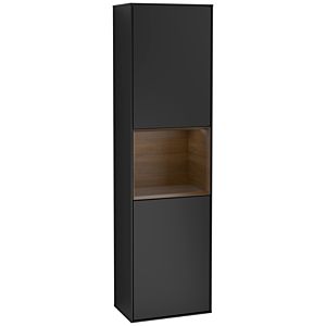 Villeroy et Boch armoire Finion G460GNPD 41.8x151.6cm, gauche, émotion, étagère placage noyer, laqué noir mat