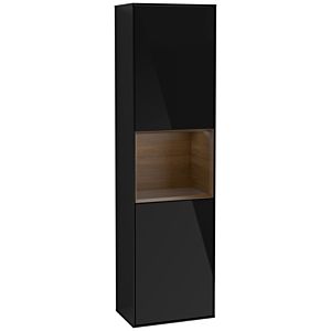 Villeroy und Boch Finion Hochschrank G460GNPH 41,8x151,6cm, links, Emotion, Regal Walnut Veneer, Glossy Black Lacquer