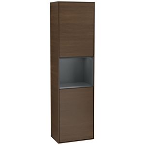 Villeroy and Boch Finion cabinet G460HGGN 41.8x151.6cm, left, Emotion, shelf Midnight Blue Matt Lacquer , Walnut veneer