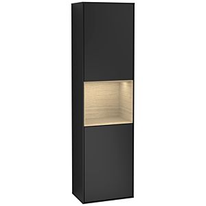 Villeroy et Boch armoire Finion G460PCPD 41.8x151.6cm, gauche, Emotion, étagère Oak Venerr, laqué noir mat