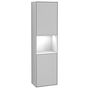 Villeroy und Boch Finion Hochschrank G470GFGJ 41,8x151,6cm, rechts, Emotion, Regal Glossy white lacquer, Light grey matt