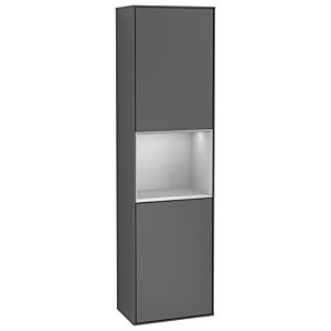 Villeroy und Boch Finion Hochschrank G470GJGK 41,8x151,6cm, rechts, Emotion, Regal Grey Matt Lacquer, Anthracite matt