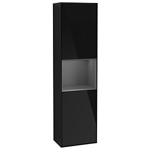Villeroy und Boch Finion Hochschrank G470GKPH 41,8x151,6cm, rechts, Emotion, Regal Anthracite Matt Lacquer, Glossy Black Lacquer