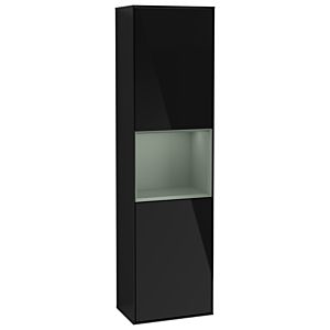 Villeroy und Boch Finion Hochschrank G470GMPH 41,8x151,6cm, rechts, Emotion, Regal Olive Matt Lacquer, Glossy Black Lacquer
