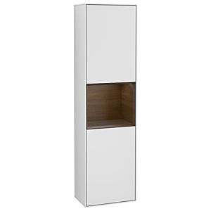 Villeroy et Boch armoire Finion G470GNMT 41.8x151.6cm, droite, émotion, étagère placage noyer, laqué blanc mat