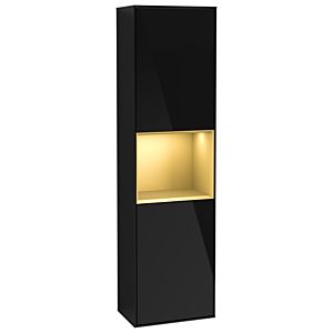 Villeroy und Boch Finion Hochschrank G470HFPH 41,8x151,6cm, rechts, Emotion, Regal Gold Matt Lacquer, Glossy Black Lacquer