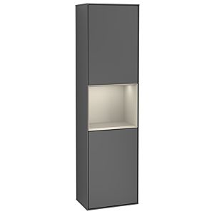 Villeroy und Boch Finion Hochschrank G470HHGK 41,8x151,6cm, rechts, Emotion, Regal Sand Matt Lacquer, Anthracite matt