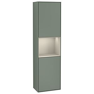 Villeroy und Boch Finion Hochschrank G470HHGM 41,8x151,6cm, rechts, Emotion, Regal Sand Matt Lacquer, Olive Matt Lacquer