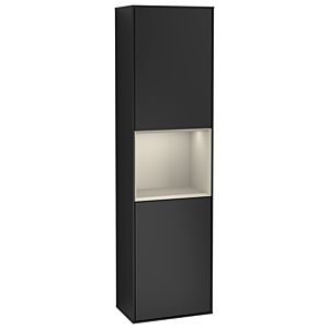 Villeroy und Boch Finion Hochschrank G470HHPD 41,8x151,6cm, rechts, Emotion, Regal Sand Matt Lacquer, Black matt lacquer