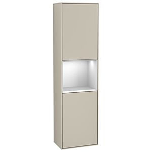 Villeroy und Boch Finion Hochschrank G470MTHH 41,8x151,6cm, rechts, Emotion, Regal White Matt Lacquer, Sand Matt Lacquer