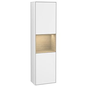 Villeroy und Boch Finion Hochschrank G470PCGF 41,8x151,6cm, rechts, Emotion, Regal Oak Venerr, Glossy white lacquer
