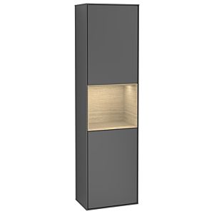 Villeroy et Boch armoire Finion G470PCGK 41.8x151.6cm, droite, émotion, étagère Oak Venerr, anthracite mat