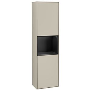 Villeroy und Boch Finion Hochschrank G470PDHH 41,8x151,6cm, rechts, Emotion, Regal Black Matt Lacquer, Sand Matt Lacquer