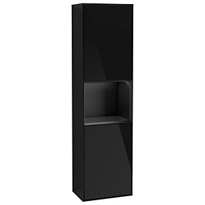 Villeroy und Boch Finion Hochschrank G470PDPH 41,8x151,6cm, rechts, Emotion, Regal Black Matt Lacquer, Glossy Black Lacquer