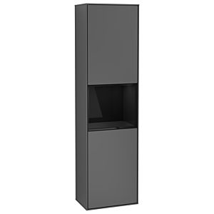 Villeroy und Boch Finion Hochschrank G470PHGK 41,8x151,6cm, rechts, Emotion, Regal Glossy Black Lacquer, Anthracite matt