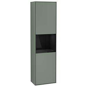 Villeroy und Boch Finion Hochschrank G470PHGM 41,8x151,6cm, rechts, Emotion, Regal Glossy Black Lacquer, Olive Matt Lacquer