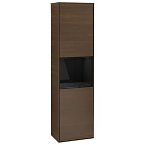 Villeroy und Boch Finion Hochschrank G470PHGN 41,8x151,6cm, rechts, Emotion, Regal Glossy Black Lacquer, Walnut veneer