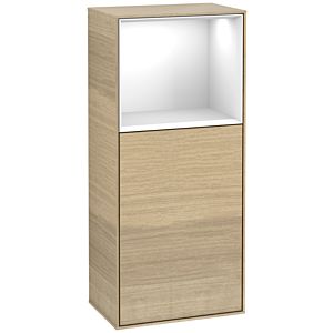 Villeroy and Boch Finion side cabinet G500GFPC 41.8x93.6cm, left, emotion, shelf above Glossy White , Oak Veneer