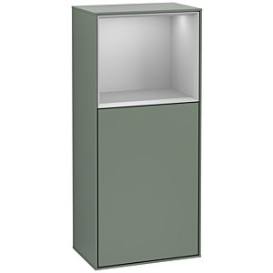 Villeroy und Boch Finion Seitenschrank G500GJGM 41,8x93,6cm, links, Emotion, Regal oben Light Grey Matt, Olive Matt Lacquer