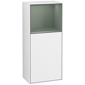 Villeroy und Boch Finion Seitenschrank G500GMGF 41,8x93,6cm, links, Emotion, Regal oben Olive Matt, Glossy white lacquer