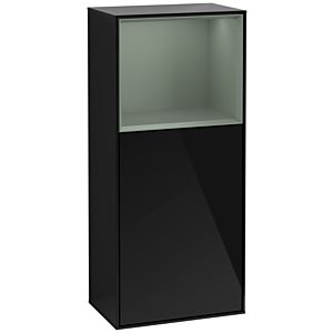Villeroy und Boch Finion Seitenschrank G500GMPH 41,8x93,6cm, links, Emotion, Regal oben Olive Matt, Glossy Black Lacquer