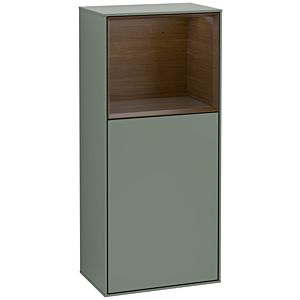 Villeroy und Boch Finion Seitenschrank G500GNGM 41,8x93,6cm, links, Emotion, Regal oben Walnut Veneer, Olive Matt Lacquer