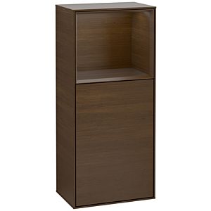 Villeroy et Boch Finion armoire latérale G500GNGN 41.8x93.6cm, gauche, émotion, étagère au dessus placage noyer, placage noyer