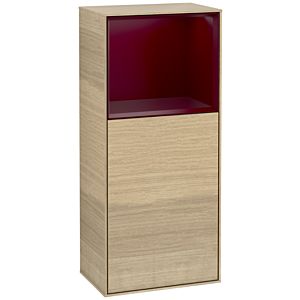 Villeroy et Boch Finion armoire latérale G500HBPC 41.8x93.6cm, gauche, émotion, étagère au dessus de Peony Matt , Oak Veneer