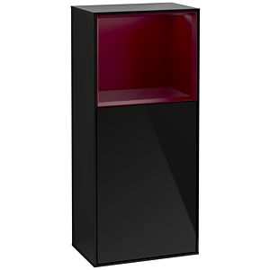 Villeroy und Boch Finion Seitenschrank G500HBPH 41,8x93,6cm, links, Emotion, Regal oben Peony Matt, Glossy Black Lacquer