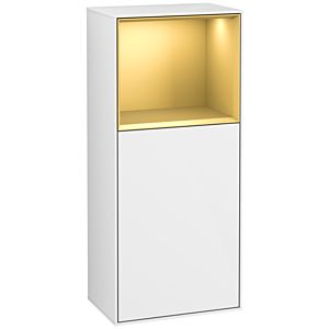 Villeroy et Boch Finion armoire latérale G500HFGF 41.8x93.6cm, gauche, émotion, étagère au-dessus de l&#39;or mat, laqué blanc brillant