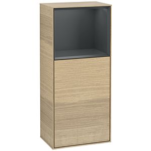 Villeroy and Boch Finion side cabinet G500HGPC 41.8x93.6cm, left, emotion, shelf above Midnight Blue matt, Oak Veneer