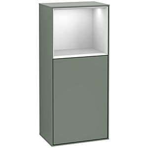 Villeroy and Boch Finion side cabinet G500MTGM 41.8x93.6cm, left, emotion, shelf above White Matt , Olive Matt Lacquer