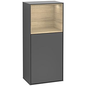 Villeroy und Boch Finion Seitenschrank G500PCGK 41,8x93,6cm, links, Emotion, Regal oben Oak Veneer, Anthracite matt