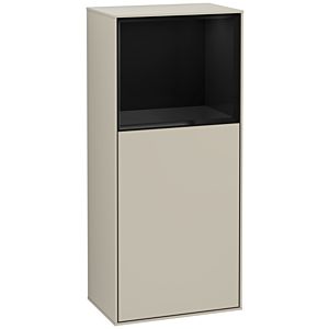 Villeroy und Boch Finion Seitenschrank G500PHHH 41,8x93,6cm, links, Emotion, Regal oben Glossy Black, Sand Matt Lacquer