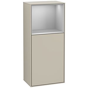 Villeroy und Boch Finion Seitenschrank G510GJHH 41,8x93,6cm, rechts, Emotion, Regal oben Light Grey Matt, Sand Matt Lacquer