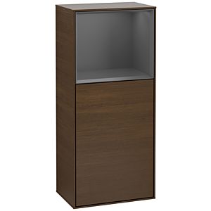 Villeroy und Boch Finion Seitenschrank G510GKGN 41,8x93,6cm, rechts, Emotion, Regal oben Anthracite matt, Walnut veneer