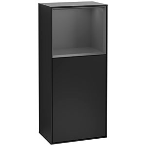 Villeroy et Boch Finion armoire latérale G510GKPD 41.8x93.6cm, droite, émotion, plateau étagère anthracite mat, laqué noir mat