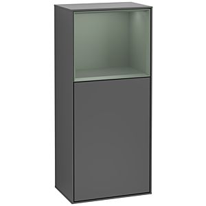Villeroy und Boch Finion Seitenschrank G510GMGK 41,8x93,6cm, rechts, Emotion, Regal oben Olive Matt, Anthracite matt