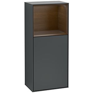 Villeroy und Boch Finion Seitenschrank G510GNHG 41,8x93,6cm, rechts, Emotion, Regal oben Walnut Veneer, Midnight Blue Matt Lacquer